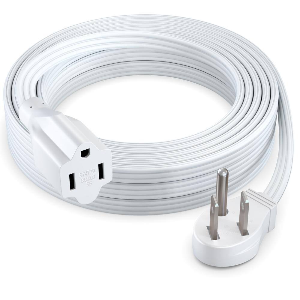20 ft. 16/3 Light Duty Indoor Extension Cord Angled Flat Plug Flat Wire, 13Amps, White price history on PriceWatchPro
