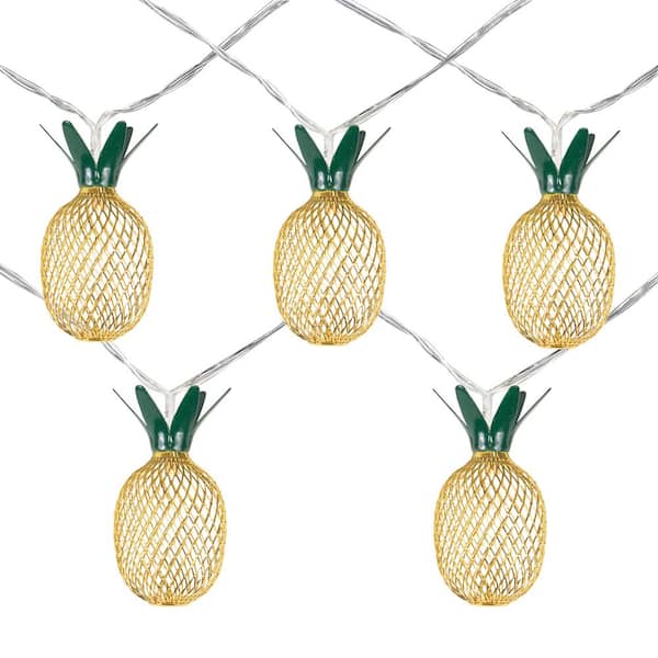 3 ft. B/O LED Warm White Pineapple Christmas Lights (Set of 10)