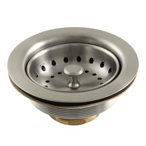 Tacoma 3-1/2 in. x 2-1/2 in. Stainless Steel Kitchen Sink Basket Strainer in Brushed Nickel