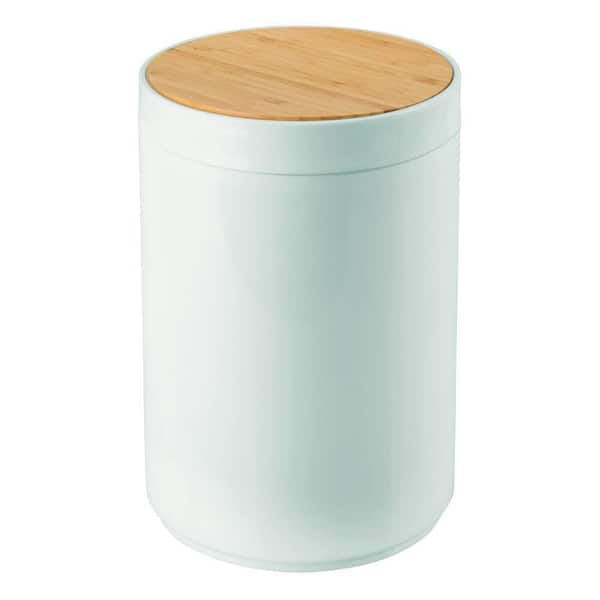 FAWEY TRED INC 1.3 Gal. Mint Green Plastic Circular Trash Can with Swinging Closure Lid