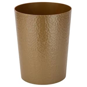 Hammered Textured Trash Can in Gold