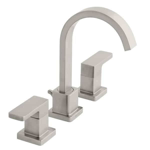 Glacier Bay Marx 8 in. Widespread Double-Handle High-Arc Bathroom Faucet in Brushed Nickel
