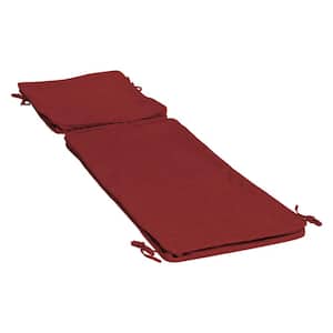 ProFoam 72 in. x 21 in. Outdoor Chaise Cushion Cover, Ruby Red Leala
