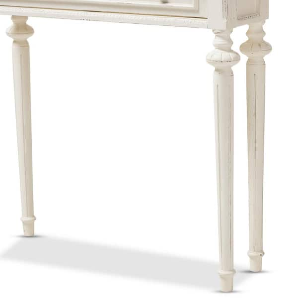 Baxton Studio Marquetterie 10 in. White Natural Standard Rectangle