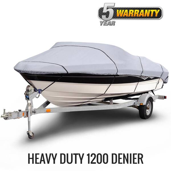 Budge Sportsman 1200 Denier 17 Ft To 19 Ft Beam Width To 102 In Gray V Hull Runabout Boat Cover Size Bt 5 B 1201 X5 The Home Depot