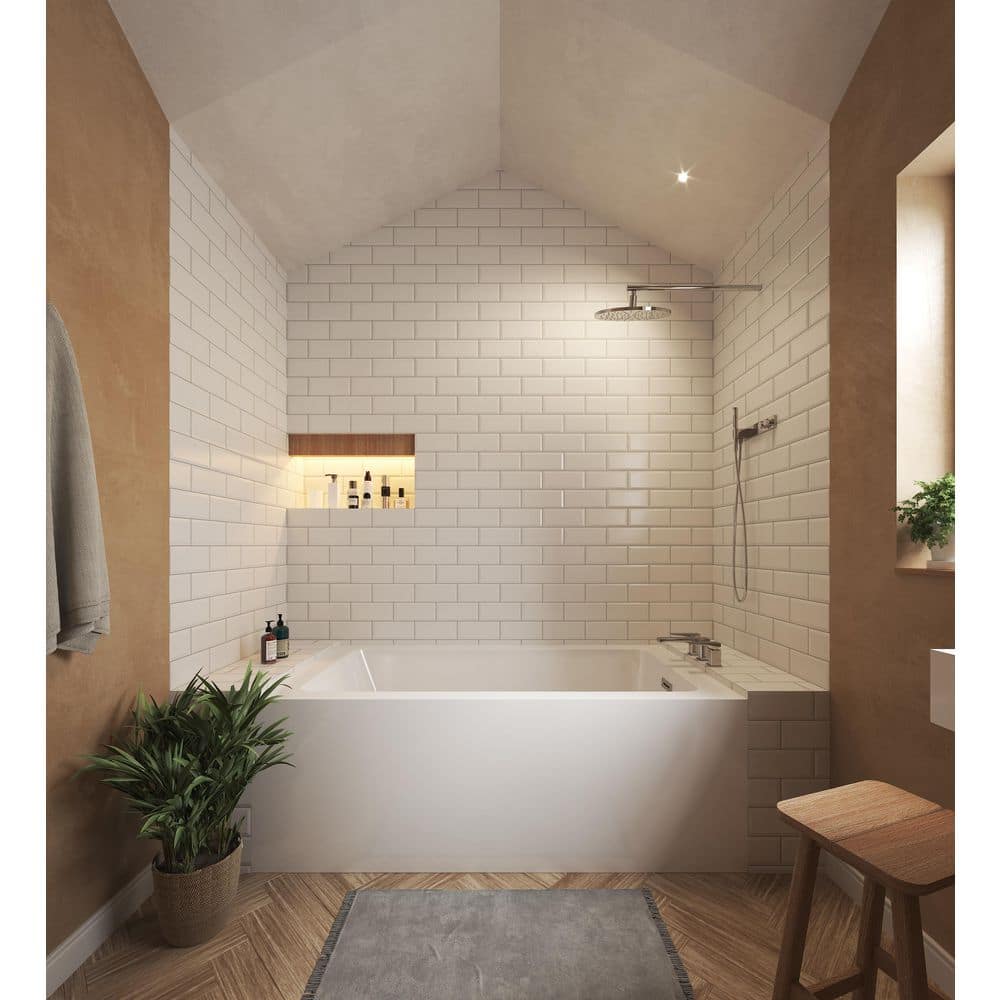 Grayley 60 in. L x 32 in. W Soaking Alcove Bathtub with Right Hand Drain in White with Polished Chrome Trim price history on PriceWatchPro