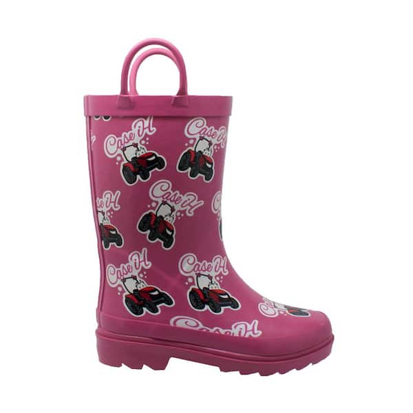 Case IH Girls Rubber Little Rain Boots - Pink Size 2