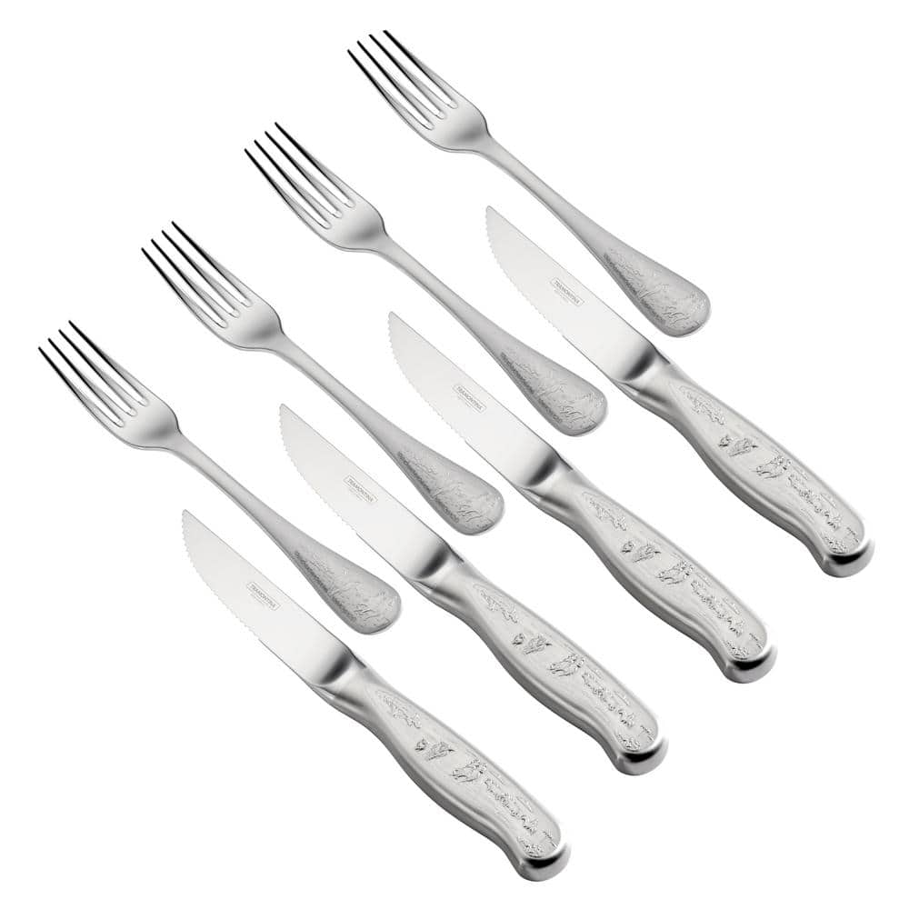 Long Handle Dinner Forks Stainless Steel Cutlery Steak Forks Tableable US 