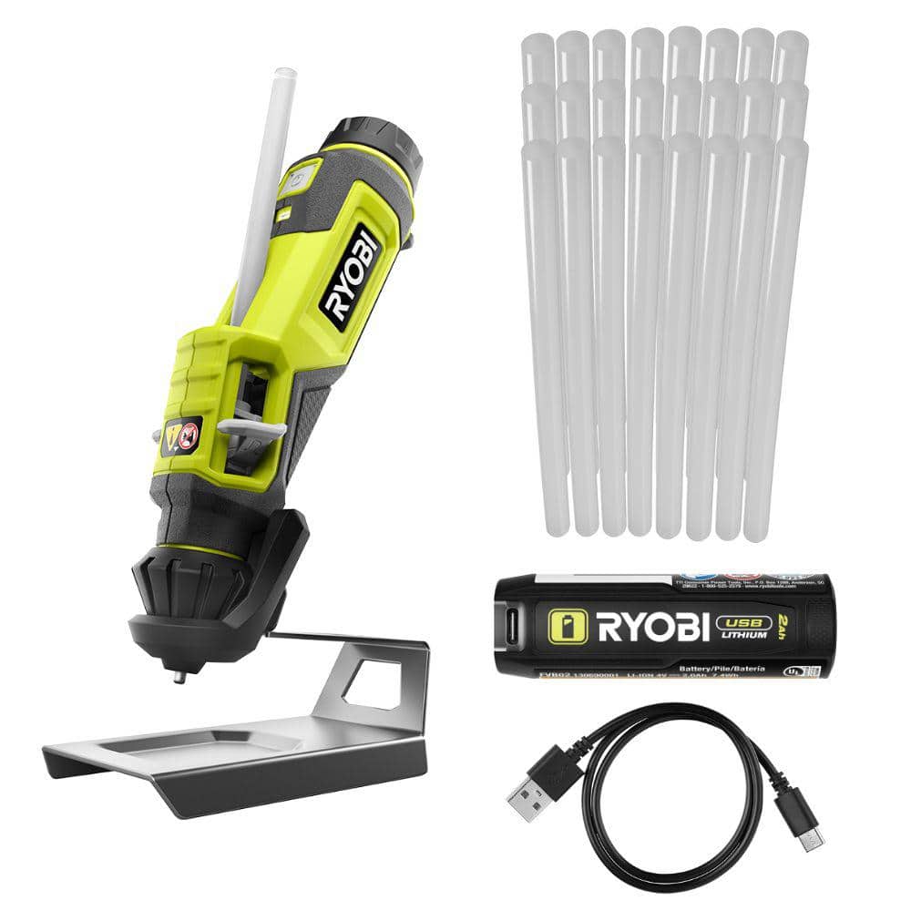 RYOBI USB Lithium Glue Pen Kit with 2.0 Ah USB Lithium Battery ...