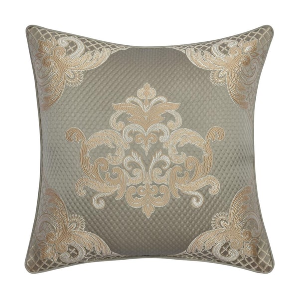 Unbranded Perugia Sage Polyester Scroll 18 in. Square Decorative Throw Pillow 18 in. L X 18 in. W