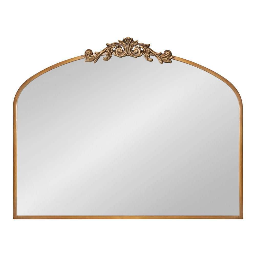 Gold Ornate Rectangular Bathroom Wall Mirror