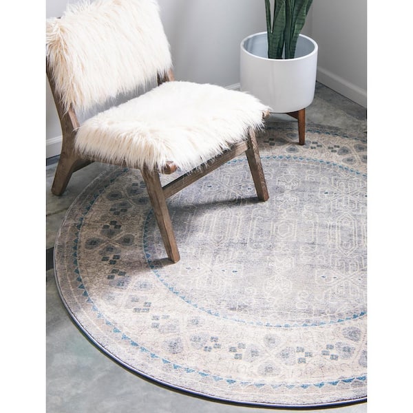 Salzburg Aigen Gray 7' 3 x 7' 3 Round Rug