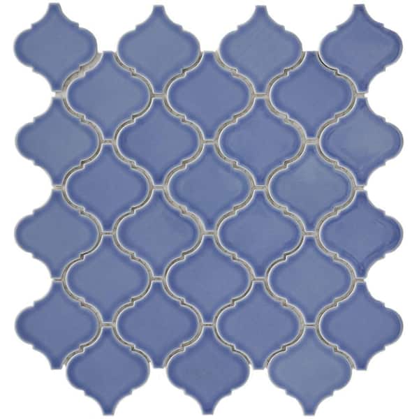 Merola Tile Lantern Blue 12-1/2 in. x 12-1/2 in. x 6 mm Porcelain Mosaic Floor and Wall Tile (11 sq.ft./case)-DISCONTINUED