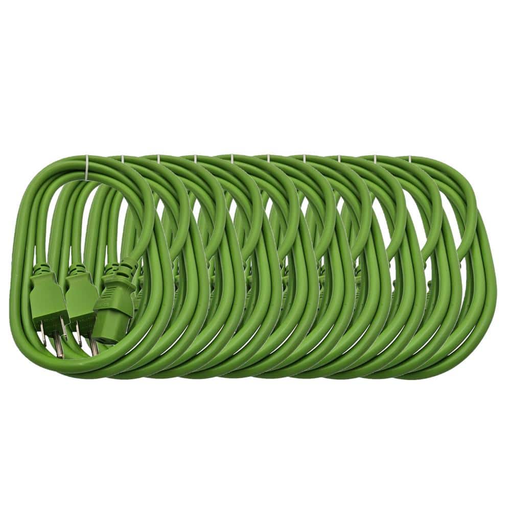 6 ft. Universal AC Power Cord UL Approved NEMA 5-15P to C13 18 AWG / 3-Conductors Indoor Green (10-Pack) price history on PriceWatchPro