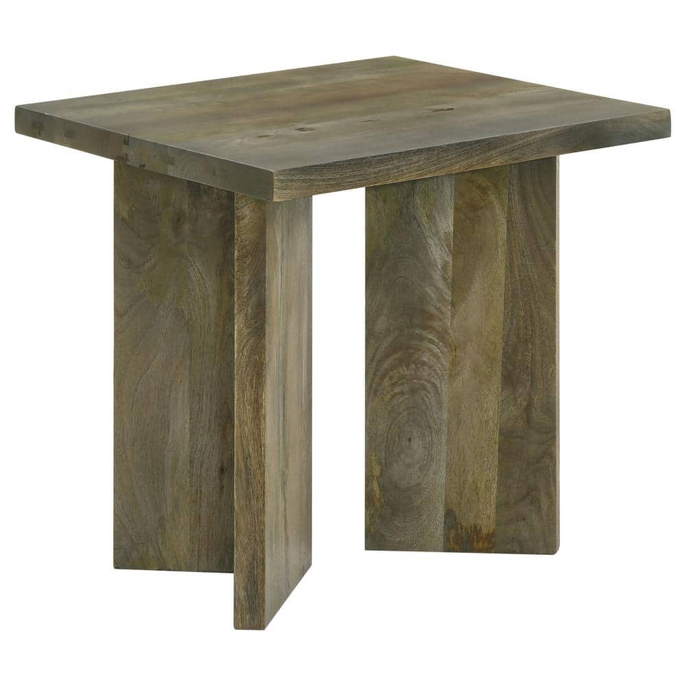 Andando Square Solid Mango Wood Rustic End Table Brown