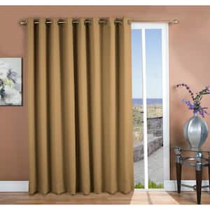 Sand Polyester Solid 112 in. W x 84 in. L Grommet Blackout Curtain