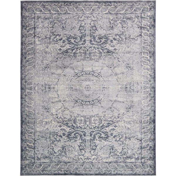 Unique Loom Chateau Grant Dark Blue 8' 0 x 10' 0 Area Rug
