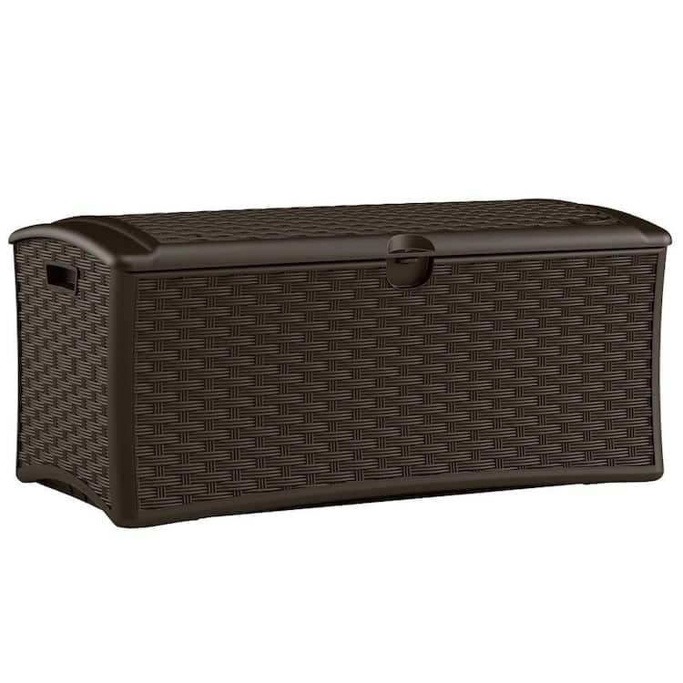 Suncast 72 Gal. Plastic Wicker Deck Box
