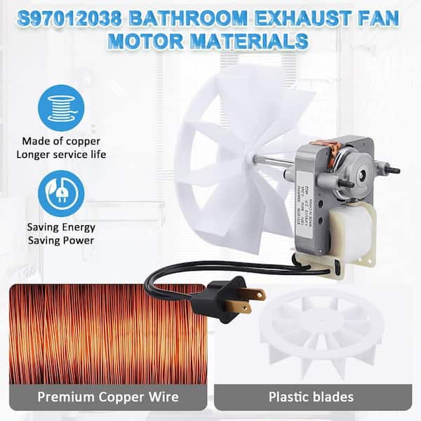 OBJLGEV Bathroom Exhaust Fan Motor Kit 120V 60Hz 0.29A 3000RPM CCW
