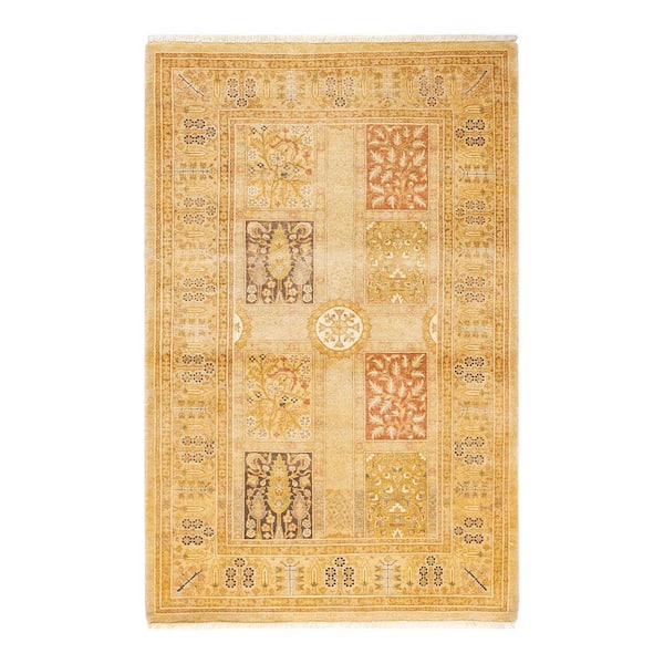 Solo Rugs Mogul One-of-a-Kind Traditional Ivory 3 ft. 1 in. x 4 ft. 10 in. Oriental Area Rug