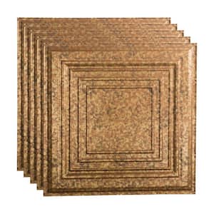 Traditional #3 2 ft. x 2 ft. Cracked Copper Lay-In Vinyl Ceiling Tile (20 sq. ft.)