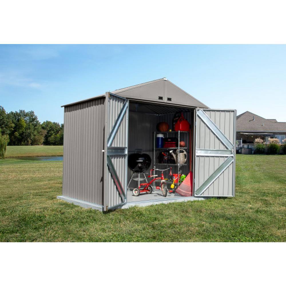 Elite 8x6 Cool Grey Galvanized Steel Storage Shed