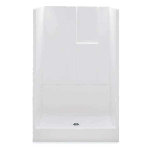 Aquatic Remodeline 48 in. x 34 in. x 72.8 in. 3-Piece Shower Stall with Center Drain in White