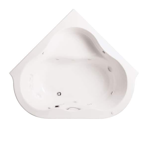 American Standard EverClean 76-3/4 in. Acrylic Corner Drop-In Whirlpool Bathtub in White
