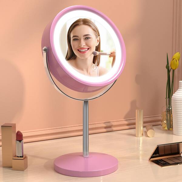 Illuminated Dual Sided Makeup Lighted Mirror 5x 1x Magnification Beauty Bathroom 