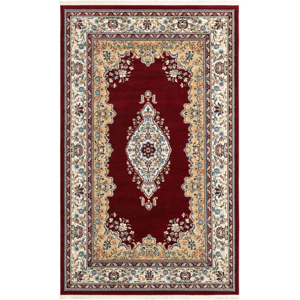 Narenj Collection Area Rug - Windsor (5 ft. 3 in. x 8 ft. Rectangle Burgundy/Blue) price history on PriceWatchPro