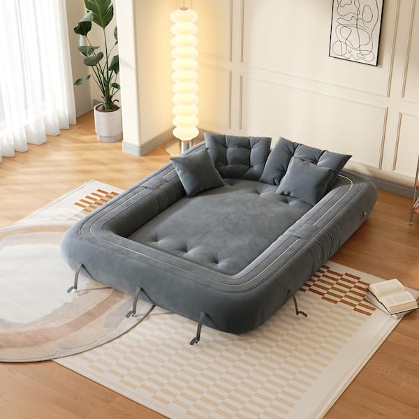 JASIWAY 68.2 in. W Technological Velvet Convertible Twin Sleeper