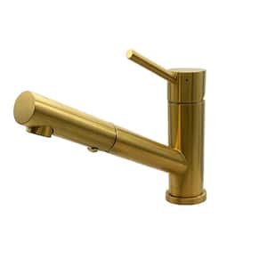 Bali Single Handle Pull Out Sprayer Kitchen Faucet Deckplate Included in Brushed Gold