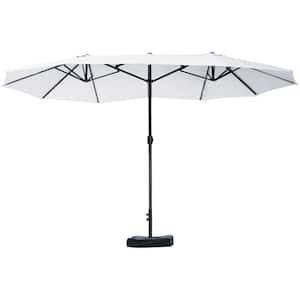15 ft Steel Market Umbrella Patio Umbrella in Beige