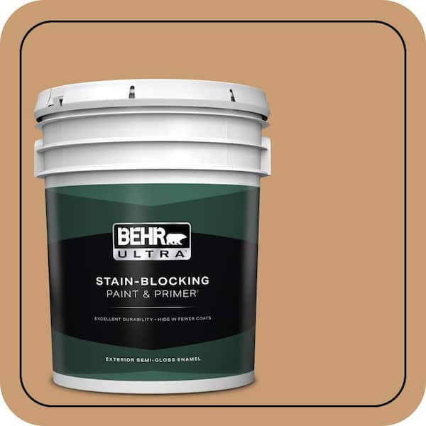 BEHR ULTRA 5 gal. #S270-5 Gingersnap Semi-Gloss Enamel Exterior Paint & Primer