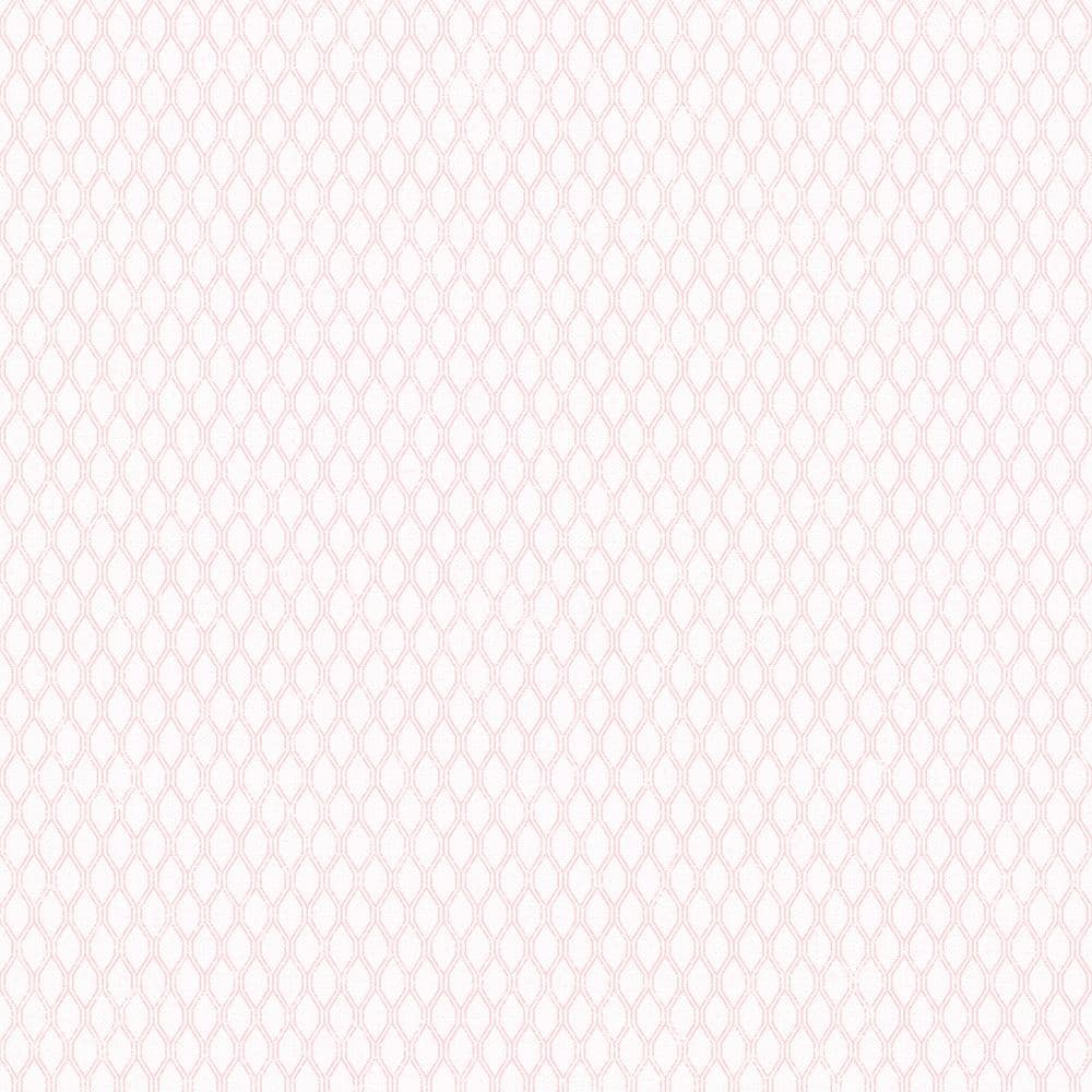 Geometric Double Links Pink Matte Finish Non-Woven Non-Pasted Wallpaper Rol