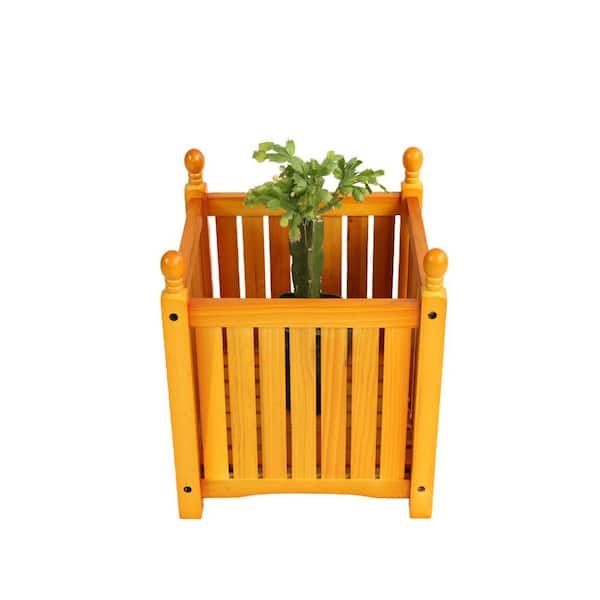 Sudzendf Wood Outdoor Floor Planters, Square Herb Pot for Garden