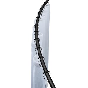 42 - 72 in. Curved Shower Rod in Matte Black