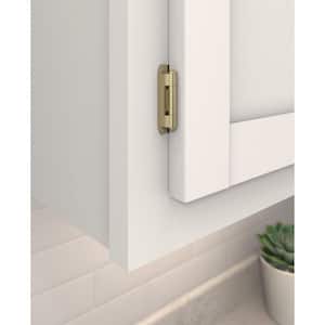 Golden Champagne 1/2 in. (13 mm) Overlay Single Demountable, Partial Wrap Cabinet Hinge (2-Pack)