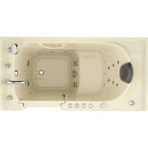 Safe Premier 60 in L x 30 in W Left Drain Walk-in Air and Whirlpool Bathtub in Biscuit