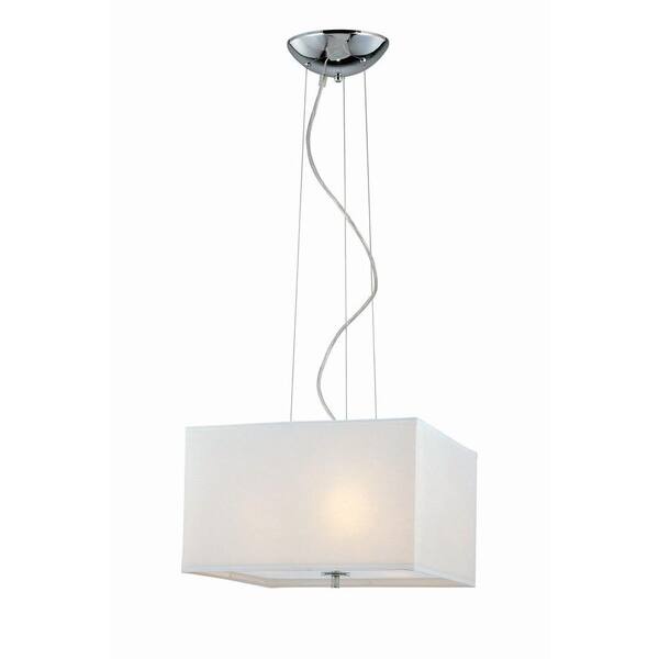 Illumine 3-Light 77 in. Chandelier White Finish White Paper