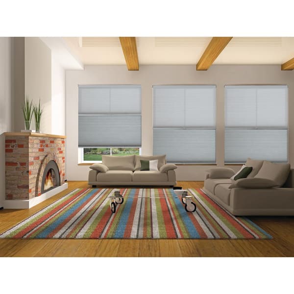 BlindsAvenue Gray Sheen Cordless Day/Night UV Blocking Fabric Cellular Shade 9/16 in. Single Cell 25 in. W x 72 in. L