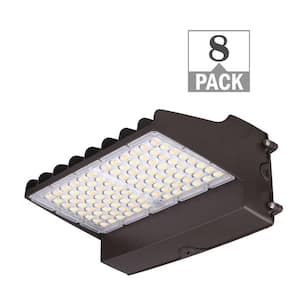 400-Watt Equivalent Full Cut-Off Integrated LED Bronze Wall Pack Light Adjustable 8000-14800 Lumens and CCT (8-Pack)