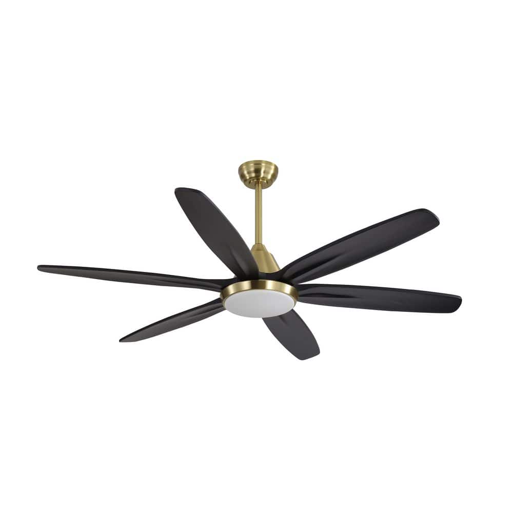 60 in. (5 ft.) Indoor Housing Gold And Black Wood Color Ceiling Fan with LED light Remote Included Dorn-rod Mount price history on PriceWatchPro
