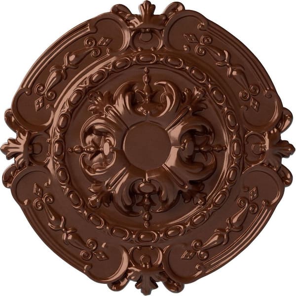 Ekena Millwork 16-3/8 in. x 1-3/4 in. Southampton Urethane Ceiling Medallion (Fits Canopies upto 2-3/4 in.), Copper Penny