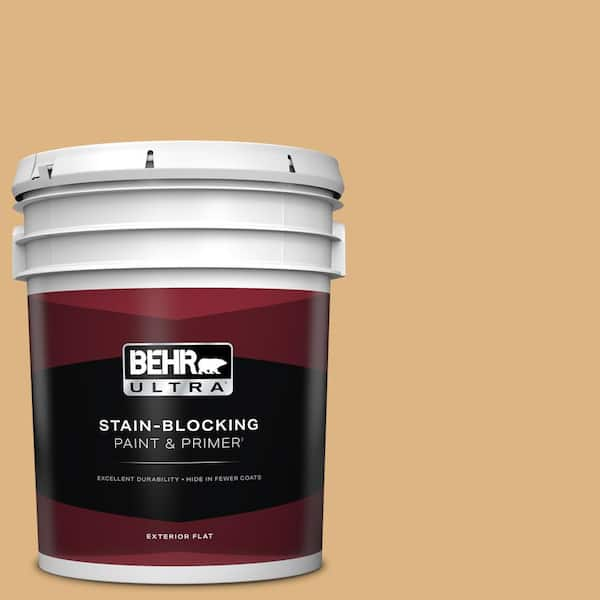 BEHR ULTRA 5 gal. Home Decorators Collection #HDC-CL-18 Cellini Gold Flat Exterior Paint & Primer