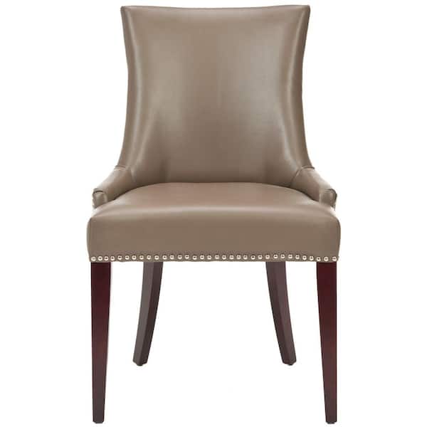 SAFAVIEH Becca Dark Beige Leather Dining Chair MCR4502G - The Home Depot