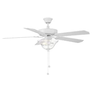 52 in. Indoor Bisque White Ceiling Fan with Light Kit