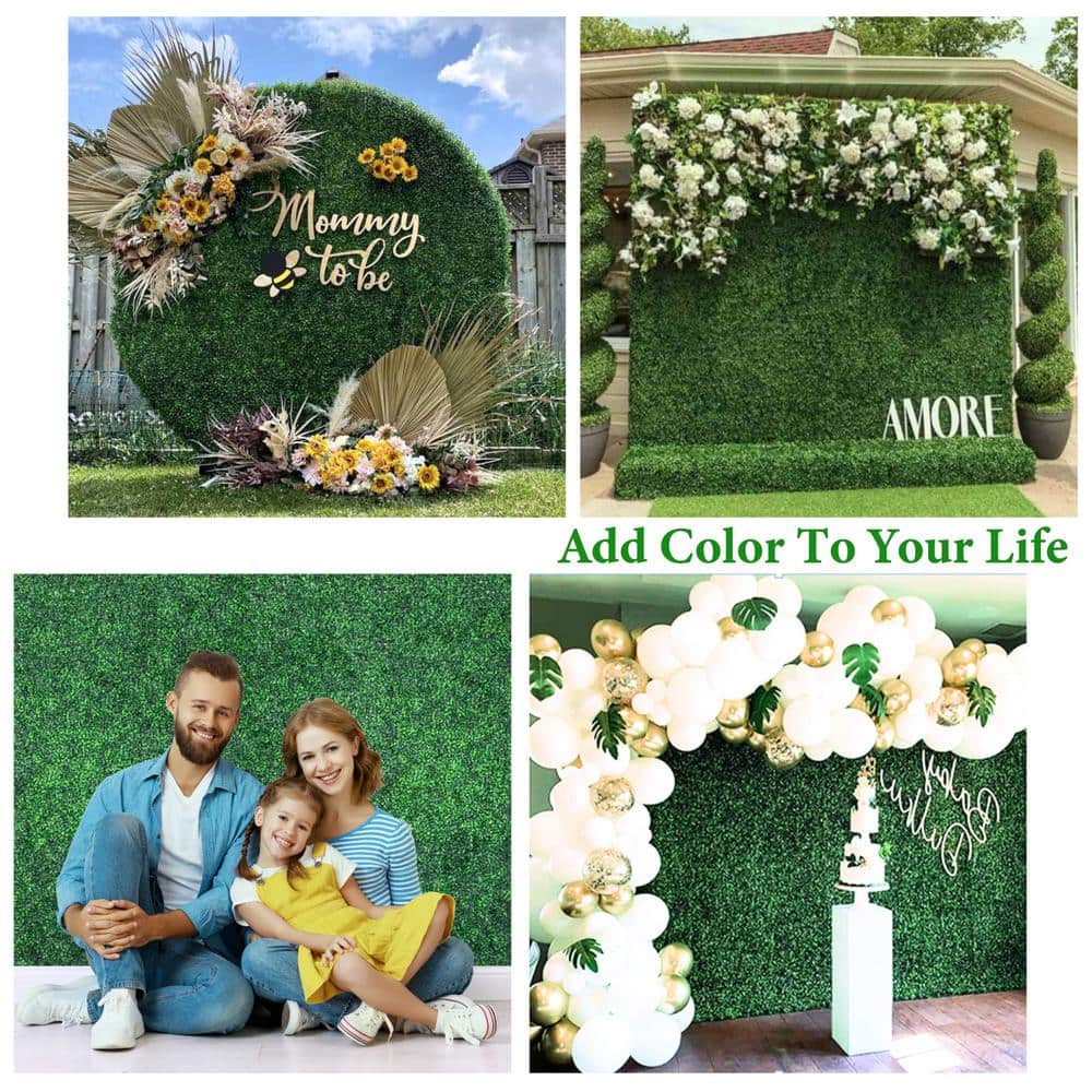 10" x 10" Artificial Boxwood Greenery Panels for Indoor and Outdoor Decor