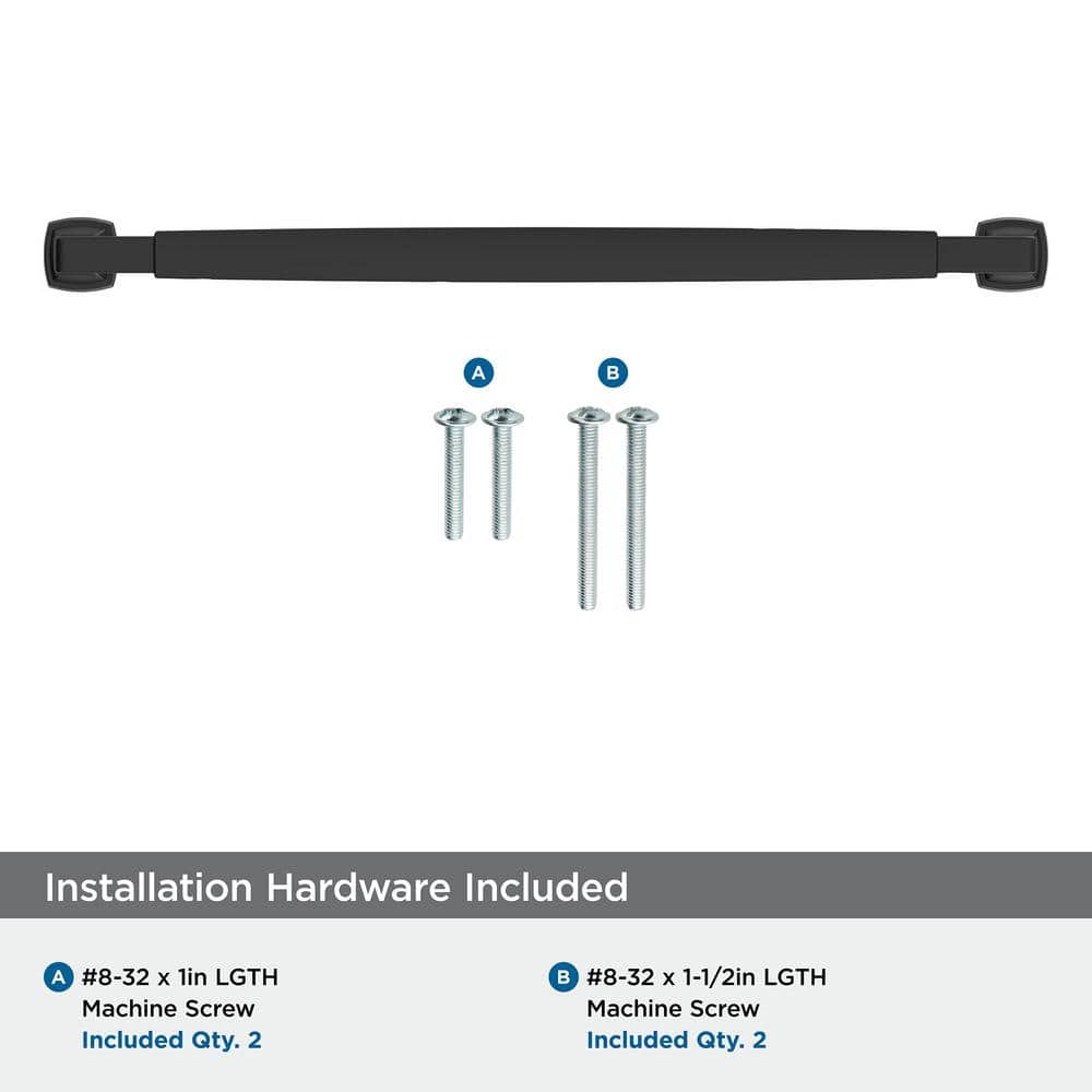 Matte Black Modern Cabinet Pull with Mounting Hardware