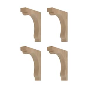 1-1/4 in. x 7 in. x 7 in. Unfinish North American Alder Wood Traditional Plain Corbel (4-Pack)